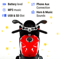 thumbnail image 3 of 2023 Ride On Kids Big Motorcycle 12V with New Toy Technology, Soft Leather Seat, LED Lights, Training Wheels, 2 Speeds | Licensed Kid Motorcycle to Drive - 3 Speeds, LED Lights, Music - Red, 3 of 4