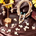 thumbnail image 4 of 100 cuentas blancas de madera natural a granel, mini cuentas pequeñas, rosarios, crucifijos, cruces de bolsillo, Pascua, fiestas y Navidad., 4 of 9