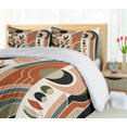 thumbnail image 5 of Ambesonne Monstera Duvet Cover Set, Abstract Mid Century Boho, King, Beige Green and Burnt Orange, 5 of 6