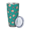 thumbnail image 2 of Logiee Starfish and Shell Print 20OZ Car Cup with Lid, Stainless Steel Vacuum Insulated Double Wall Travel Tumbler, Durable Insulated Coffee Mug,Thermal Cup with Straw-Straw Three-piece Set, 2 of 8