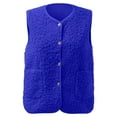 thumbnail image 5 of larppty Womens Sherpa Vest Casual Warm Fuzzy Vest Sleeveless Fleece Jacket Pockets Teddy Coat Gilet for Winter (Blue, 4XL), 5 of 6
