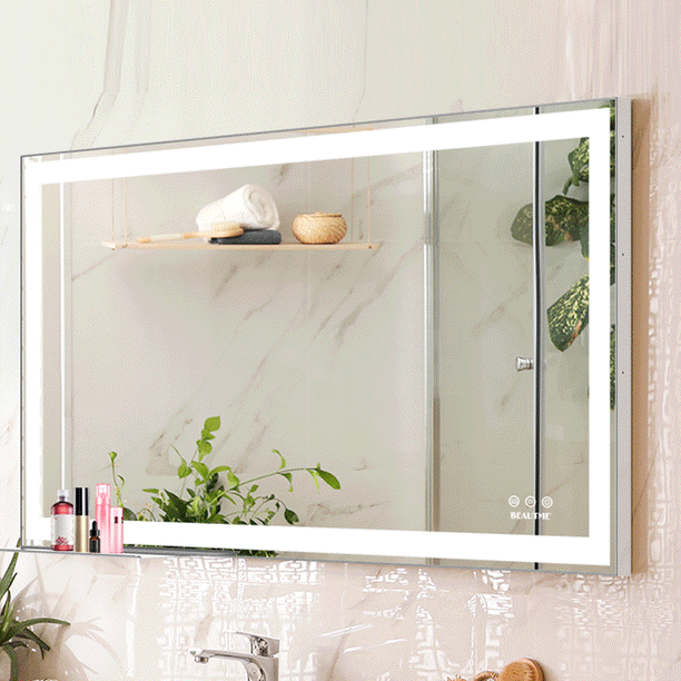 ANYHI Bathroom Mirrors with Lights, Led Vanities Long Anti Fog Mirrors