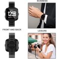 thumbnail image 5 of Wearlizer Stainless Steel Compatible for Fitbit Versa 2 Band Women Men, Ultra-Thin Lightweight Replacement Black Strap Compatible for Fitbit Versa/ Versa Lite/Versa SE, 5 of 7