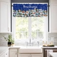 thumbnail image 3 of Merry Christmas Kitchen Curtains and Valances Set, Xmas Tree Winter Snowflake City House Rod Pocket Window Valance 18 Inch Window Curtain Panels for Living Room Bedroom Laundry, 27.5x24in, 3 Pieces, 3 of 7