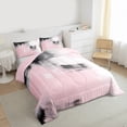 thumbnail image 3 of Manfei Watercolor Artwork Bedding Comforter Set 2pcs, Pink Gray Aesthetic Twin Comforter Sets, Ombre Oil Painting Bedding Set, Luxury Bedroom Decor, 3 of 8