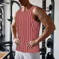 thumbnail image 6 of Haiem Stripes Red White Men Workout Tank Top Gym Bodybuilding Sleeveless Muscle T Shirts Athletic Tank Breathable Workout Shirt-Small, 6 of 8