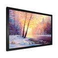 thumbnail image 2 of Bridge Of Meandering River With Winter Scenery II 40 in x 30 in Framed Painting Canvas Art Print, by Designart, 2 of 4