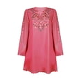 thumbnail image 4 of Fankiway Robe à Manches Longues pour Femmes Col en V Imprimé Taille Haute Robe Maxi Décontractée, 4 of 6