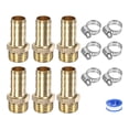 thumbnail image 1 of Uxcell 6-Pack Accesorios de Manguera Barb de Latón, Conector de Manguera Macho de 10mm x G1/4 con Abrazadera de Acero Inoxidable y Cinta, 1 of 1