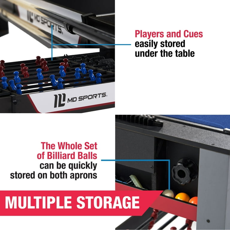 MD Sports Multiplayer 2-in-1 Combo Billiard and Foosball Game