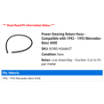 thumbnail image 2 of Power Steering Return Hose - Compatible with 1992 - 1993 Mercedes-Benz 400E, 2 of 2