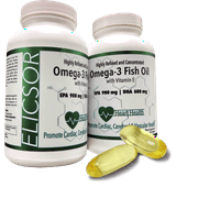 Elicsor Heart Health Essential Omega III Fish Oil with Vitamin E Single Bottle 2500mg EPA 900mg DHA 600mg High Density, Burpless,Made in USA