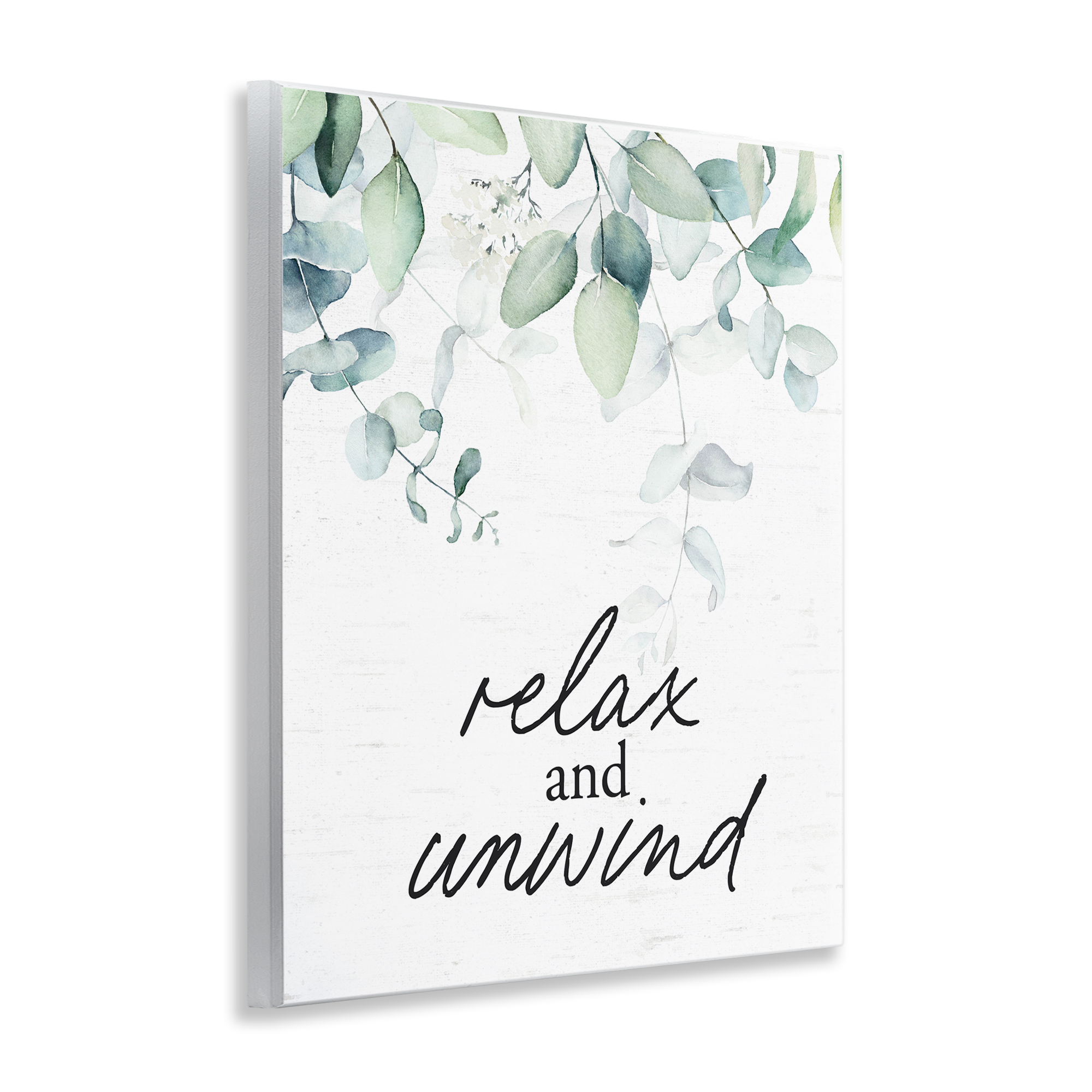 Relax And Unwind Herb Leaves Wall Plaque Art, design by Lettered and Lined
