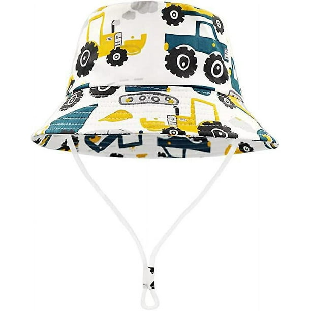 Sombrero para el sol para niños, 52-54 cm, gorra de playa para bebé, sombrero de pescador para niño y niña, sombrero de cubo de ala ancha de algodón, sombreros de cubo de verano Rojo Verde Cocina, Decoración y Otros