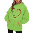 thumbnail image 1 of WEAIXIMIUNG Sweatshirts pour Femmes avec Poches Manches Longues Col Rond Poche Imprimé Cœur Saint-Valentin, 1 of 3