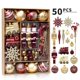 thumbnail image 1 of Juego de adornos de esferas de Navidad, esplendor de Navidad ,colgantes decorativos inastillables para decoración de árbol de Navidad(Vino tinto y dorado)(), 1 of 5