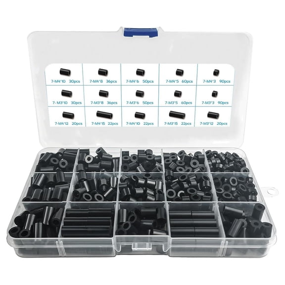 638Pcs Electrical Outlet Abs Spacers And Washers Assortment Kit Without Threaded