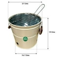 thumbnail image 2 of Trustbasket Round Portable Charcoal BBQ Barbeque Bucket Set for Indoor/Outdoor and Multiuse (Ivory), 2 of 9