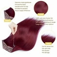 thumbnail image 2 of Benehair Wire In 100% Remy Human Hair Extensions Thick Hidden Headband One Piece No Clip Woman Soft Remy Hair 22inch 120g Wine Red, 2 of 10