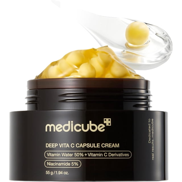 medicube 4 PACK Crema cápsula con vitamina C profunda | Liposoma Vitamina C Golden Capsule para una piel radiante y de aspecto firme