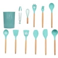 thumbnail image 1 of Juego de 11 utensilios de cocina de silicona y madera., 1 of 8