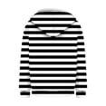 thumbnail image 4 of Xudanell Womens Tops Thickened Jacket Hooded Coat Color Stripes Sweatshirt Zip up Hoodie Black XL, 4 of 5