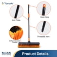 thumbnail image 3 of Yocada 18" Heavy-Duty Push Broom with Stiff Bristles  Outdoor Floor Cleaner for Concrete, Patio, Deck, Tile & Garage  Extendable Handle, 3 of 7