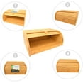 thumbnail image 5 of Natural Bamboo Roll Top Bread Box Kitchen Food Storage, 5 of 8