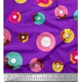 thumbnail image 1 of Soimoi Tissu en Poly Georgette Violet Imprimé Donuts 1 Yard 52 Pouces de Large, 1 of 5