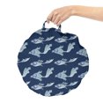 thumbnail image 2 of Fish Round Floor Cushion with Handle, Ornamental of the Underwater Fantasy World, Decorative Pillow for Living Room & Dorms, 18" Round, Night Blue Pale Seafoam, by Ambesonne, 2 of 4