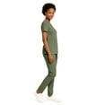 thumbnail image 3 of Hey Collection Women’s 5-Pocket Anti-Wrinkle Medical Scrub Set – V-Neck Top & Straight Leg Pants, Comfortable Flexible Nursing Uniforms, 3 of 5