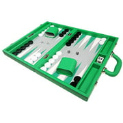 16-inch Premium Backgammon Set - Medium Size - green Board