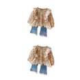 thumbnail image 1 of QualitChoice Girl Coat Set Kid Suit Children Outfit Washable Skin Close Lace Outdoor Daily Exquisite Clothes Spring Trousers Beige 140cm 2PCS, 1 of 6