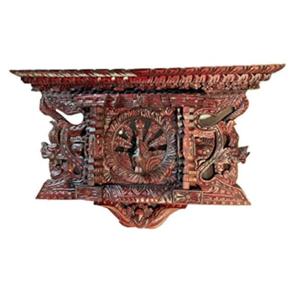 QT Shopping Handcrafted Peacock Solid Wooden Frame 13.5 IN Ankhi Jhyal Nepalese Antique Architectural Excellence Decoration House Decoration Vintage Window for Wall Hanging Handmade In Nepal