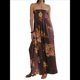 thumbnail image 2 of Vestido Maxi Floral para Mujer, Sin Mangas, Espalda Descubierta, Corte A, , Fluido, con Espalda Hueca y Tirantes Finos Marrón S, 2 of 8