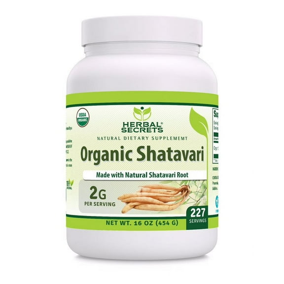 Herbal Secrets USDA Certified Organic Shatavari Powder 16 Oz