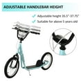 thumbnail image 4 of Aosom Youth Scooter Kick Scooter for Kids 5+ with Adjustable Handlebar Front and Rear Dual Brakes Inflatable Wheels, Blue, 4 of 10