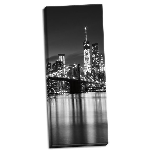 Gango Home Decor Contemporary Silver City Crop by Katherine Gendreau (Ready to Hang); One 8x20in Hand-Stretched Canvas