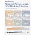 thumbnail image 3 of Ventilador de Techo ZMISHIBO 20" LED Regulable 3 Colores 6 Velocidades, 3 of 7