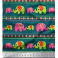 thumbnail image 1 of Soimoi Velvet Fabric Geometric Shapes,Stripe & Elephant Kids Print Fabric by The Yard 58 Inch Wide, 1 of 1