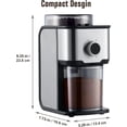 thumbnail image 3 of Ollygrin Flat Burr Coffee Grinder Electric, Coffee Bean Grinder With 14 Grinding Settings,Up to 12 Cups, 3 of 6