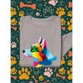 thumbnail image 3 of Colorful Corgi Potrait Sweatshirt Men -Image by Shutterstock, Male 4X-Large, 3 of 4