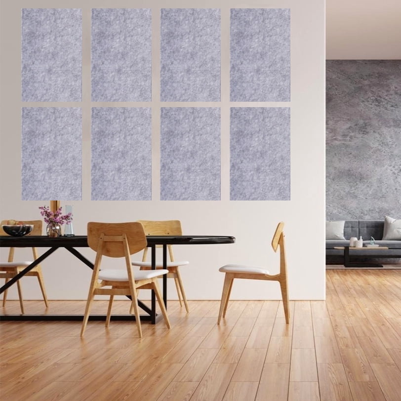 Sound Absorbing Noise Dampening Acoustic Self-adhesive Panel Wall Treatment 15.75" x 23.62" x 0.35", Light Gray Rectangle, 4-pack