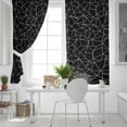 thumbnail image 5 of Black Geometric Stripes Blackout Curtains for Bedroom, Modern Minimalism Abstract Lines Thermal Insulated Kitchen Drapes with Grommets, Light Blocking Window Treatment, 2 Panels 52" x 72", 5 of 7
