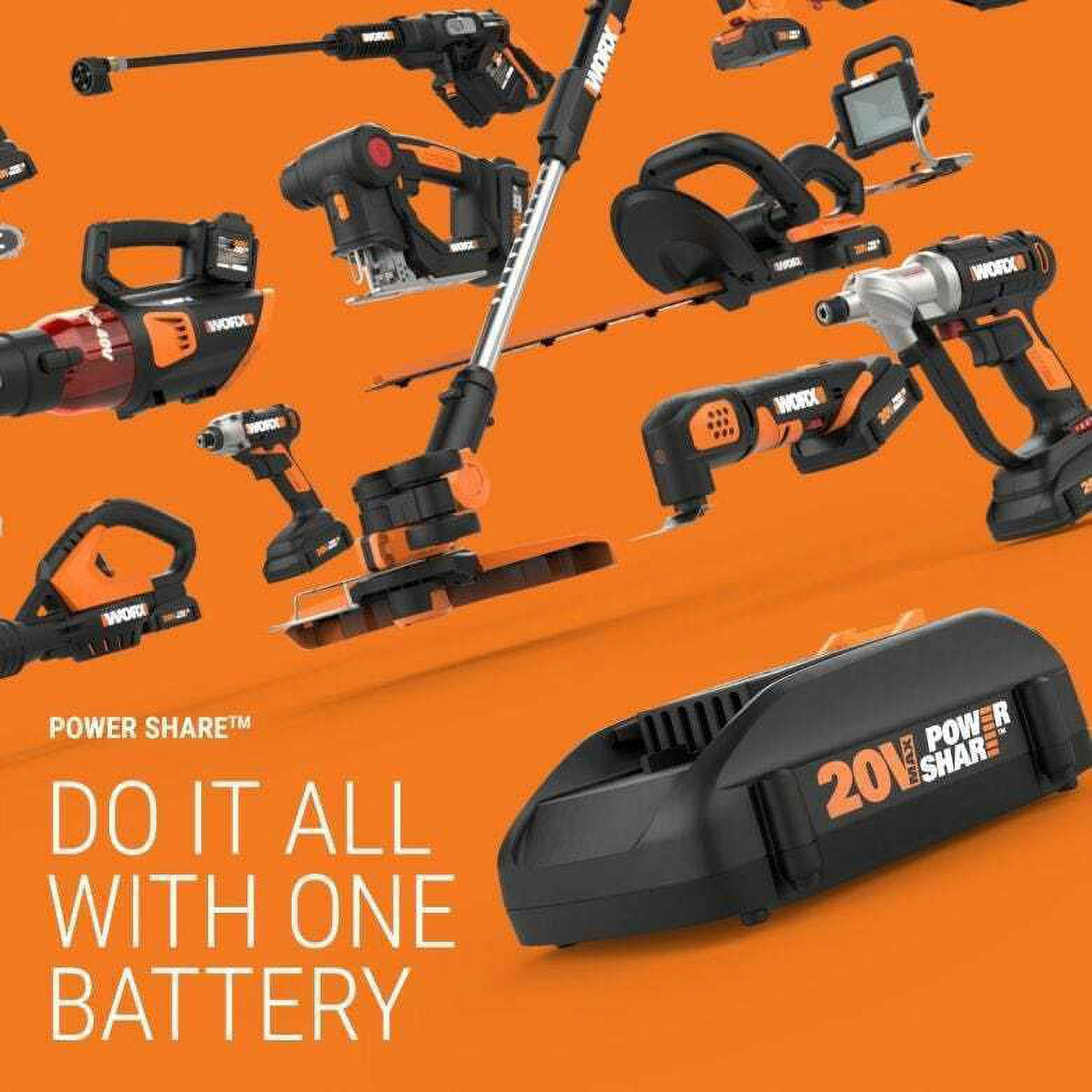 Restored Worx WG545 20V Power Share AIR 4.0Ah Cordless Leaf Blower & Sweeper (Refurbished)