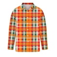 thumbnail image 5 of Under 10 dollars! Women's V Neck Plaid Shirts Flannel Casual Blouses Button-Down Business Loose Tops Long Sleeve Fall Outfits, 5 of 8