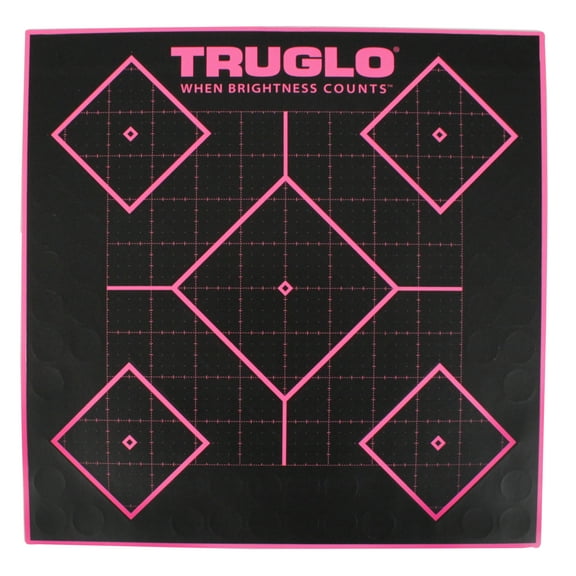 Truglo 5 Diamond Target 12x12 Pink, 6 Pack