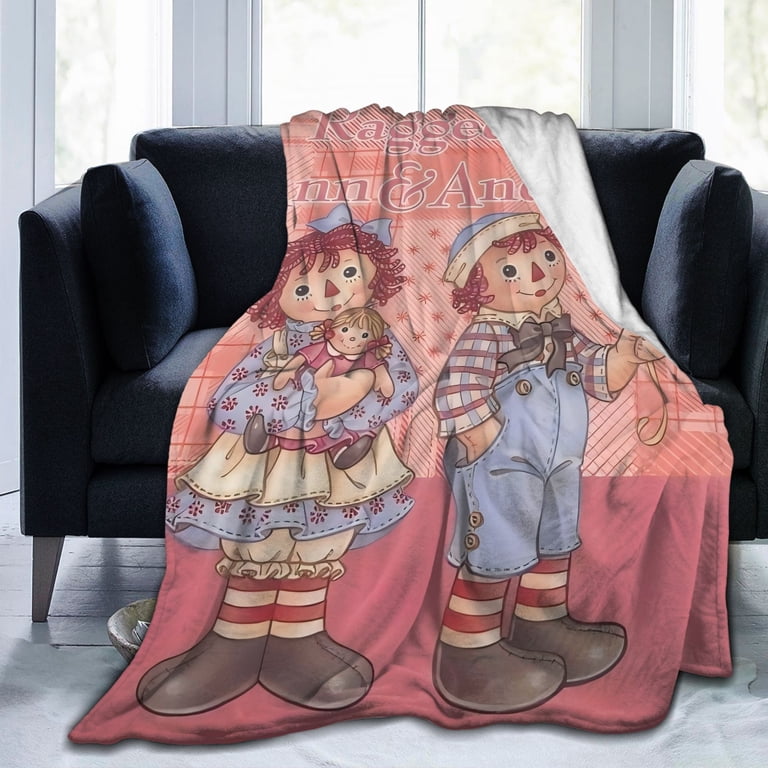 Raggedy Ann & Andy All-Season Flannel Blanket - Soft Thick Flannel