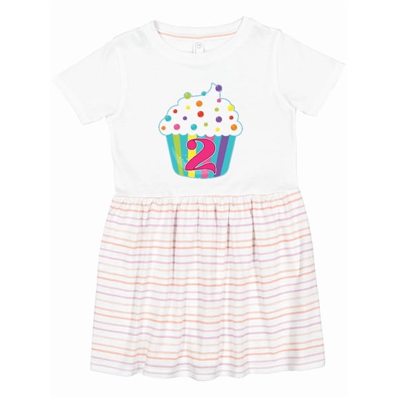 Inktastic 2nd Birthday Cupcake Girls Toddler Dress