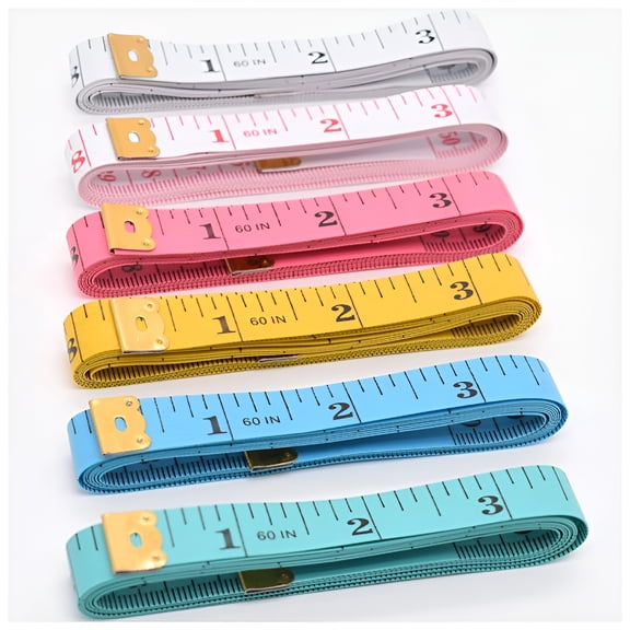 GJX Measuring Tape Body Sewing Soft Tape Measure for Weight Loss Tailor Cloth Vinyl Measurement Craft Supplies, 60-Inch 150Cm Double Scale Flexible Ruler, 6 Pack